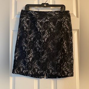 Black lace pencil skirt